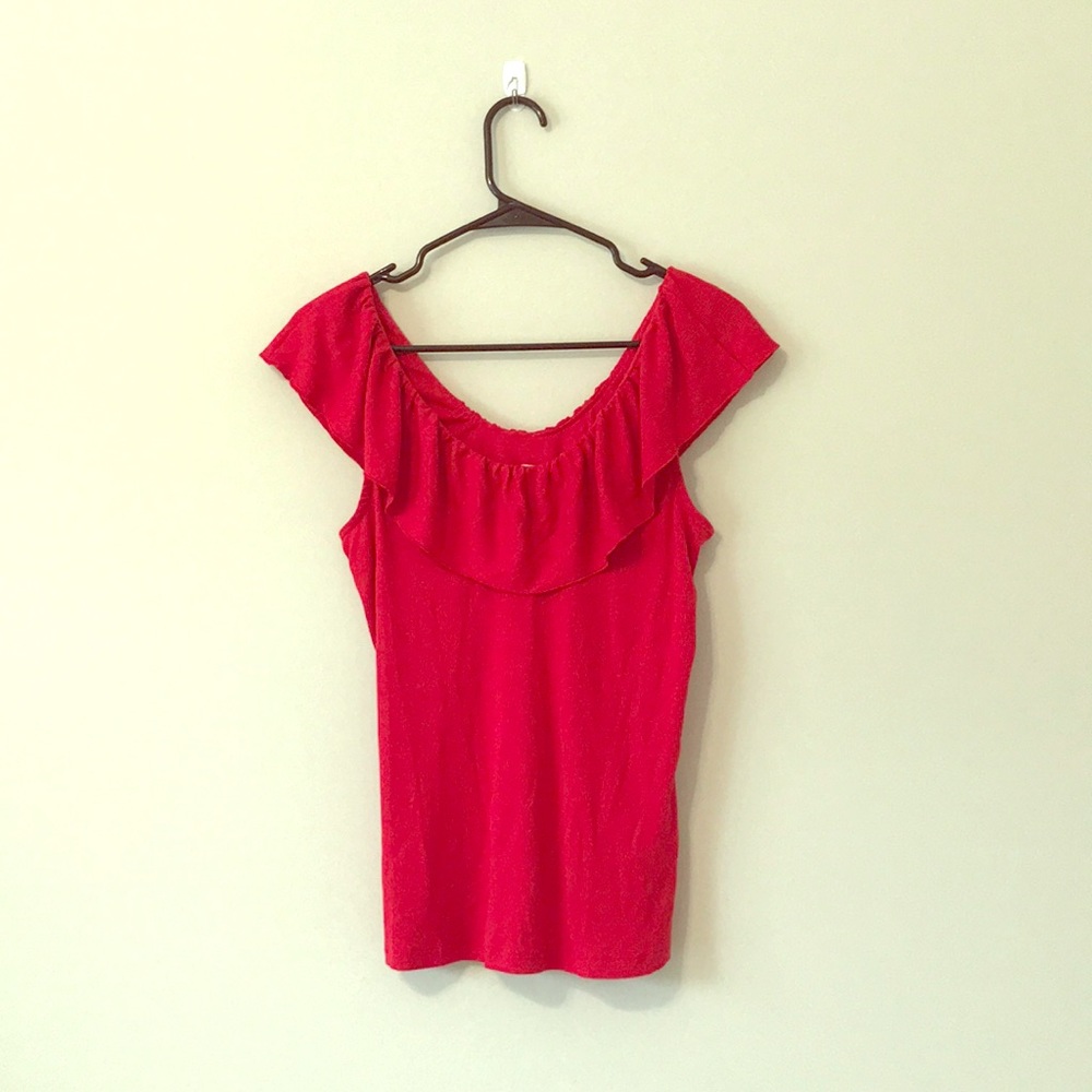 Red Shirt with Ruffle Collar | A New Day
